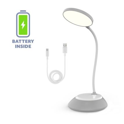 LED prigušiva punjiva stona lampa VISUA LED/5W/5V 3000-5000K 1200 mAh siva