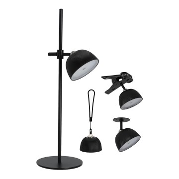 LED prigušiva punjiva stona lampa 4u1 LED/3,5W/5V 3000/4000/6500K IP54 1800 mAh crna