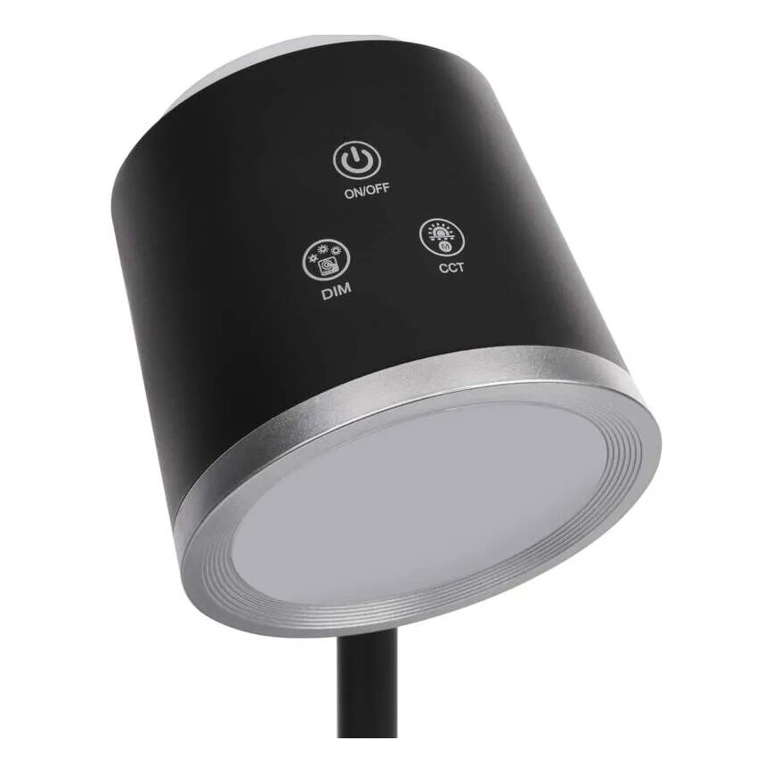 LED prigušiva punjiva stona lampa 4u1 LED/6W/3,7V 3000K/4000K/6500K 1500mAh crna