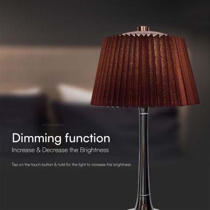 LED prigušiva punjiva dodirna stona lampa LED/1,5W/5V 3000/4000/6000K 1800 mAh smeđa