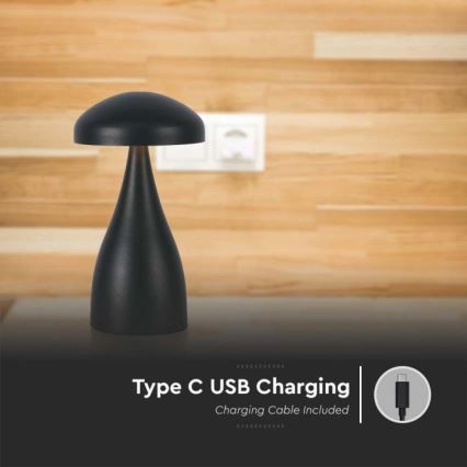 LED prigušiva punjiva dodirna stona lampa LED/1W/5V 3000-6000K 1800 mAh crna