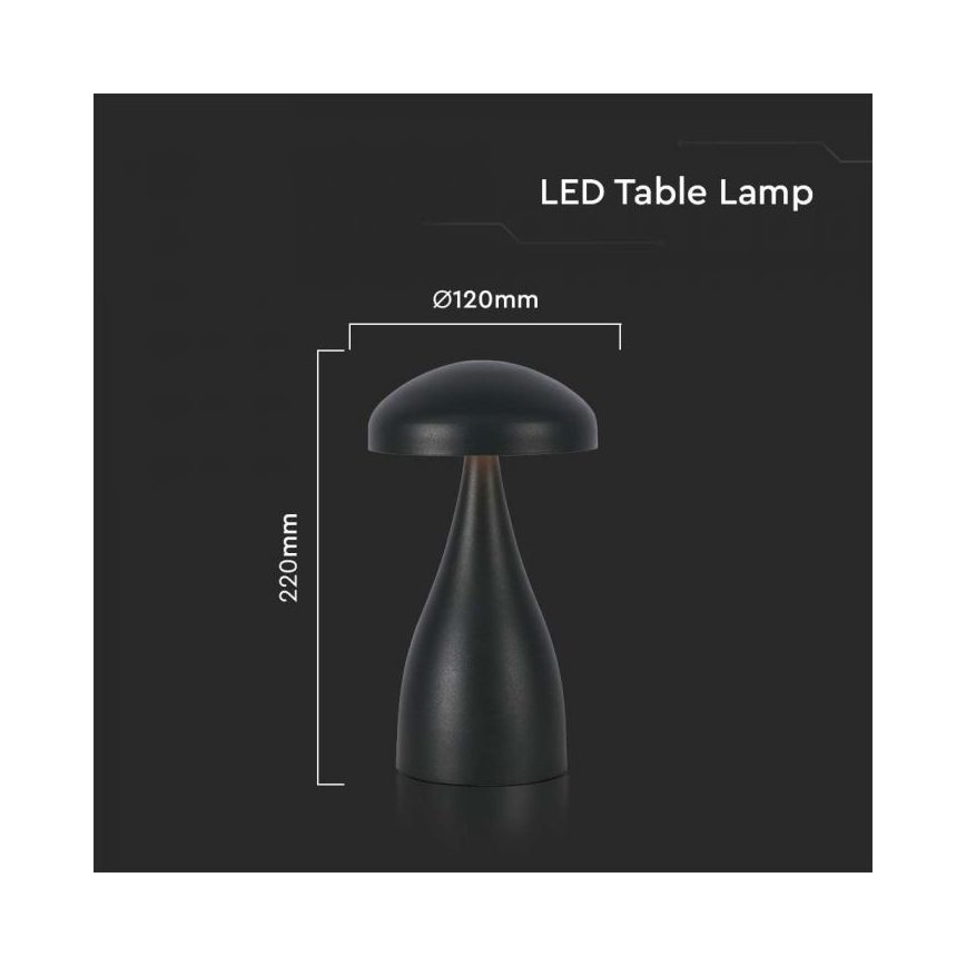 LED prigušiva punjiva dodirna stona lampa LED/1W/5V 3000-6000K 1800 mAh crna