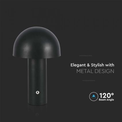 LED prigušiva punjiva dodirna stona lampa LED/1W/5V 3000-6000K 1800 mAh crna