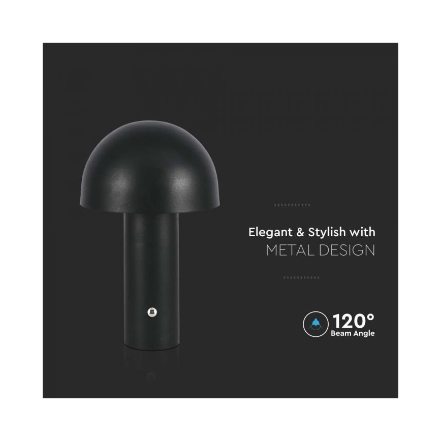 LED prigušiva punjiva dodirna stona lampa LED/1W/5V 3000-6000K 1800 mAh crna