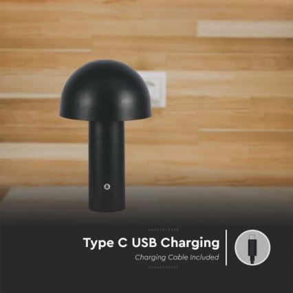 LED prigušiva punjiva dodirna stona lampa LED/1W/5V 3000-6000K 1800 mAh crna