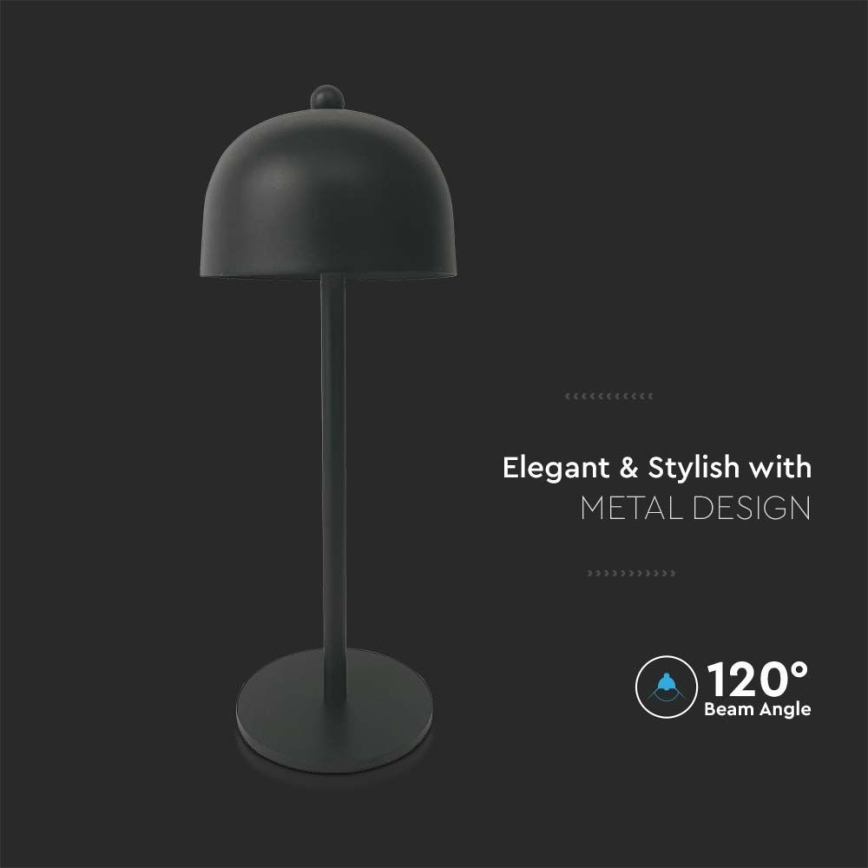 LED prigušiva punjiva dodirna stona lampa LED/1W/5V 3000-6000K 1800 mAh crna