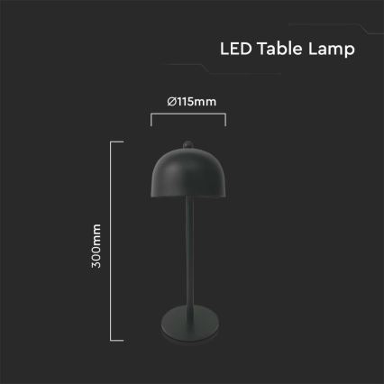 LED prigušiva punjiva dodirna stona lampa LED/1W/5V 3000-6000K 1800 mAh crna