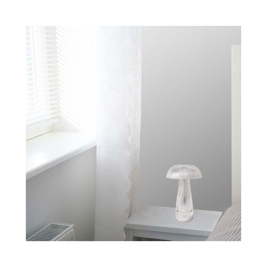 LED prigušiva punjiva dodirna stona lampa LED/1W/5V 3000-6000K 1800 mAh prozirna
