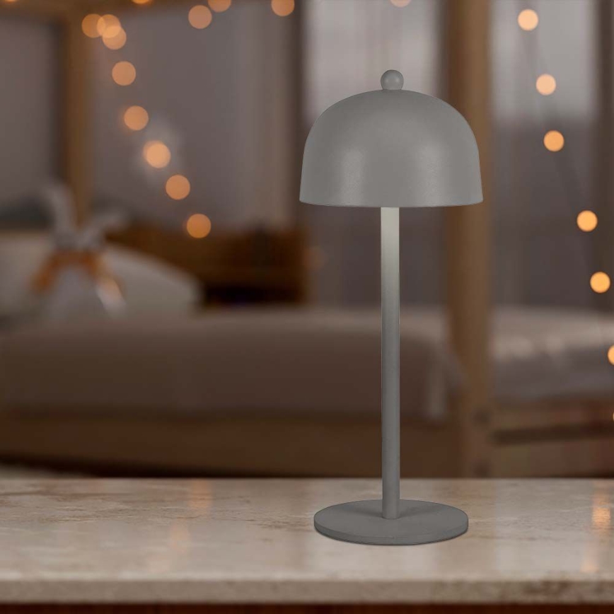 Punjiva LED stona lampa na dodir sa prigušivačem LED/1W/5V 3000-6000K 1800 mAh siva