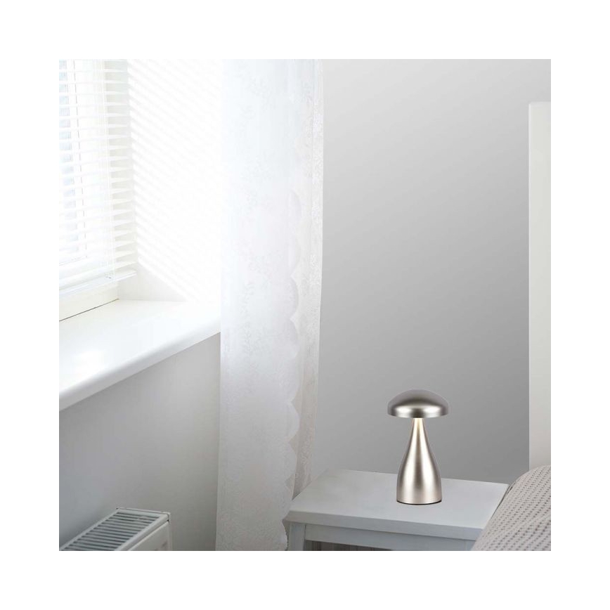 LED prigušiva punjiva dodirna stona lampa LED/1W/5V 3000-6000K 1800 mAh srebrna