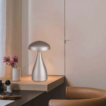 LED prigušiva punjiva dodirna stona lampa LED/1W/5V 3000-6000K 1800 mAh srebrna