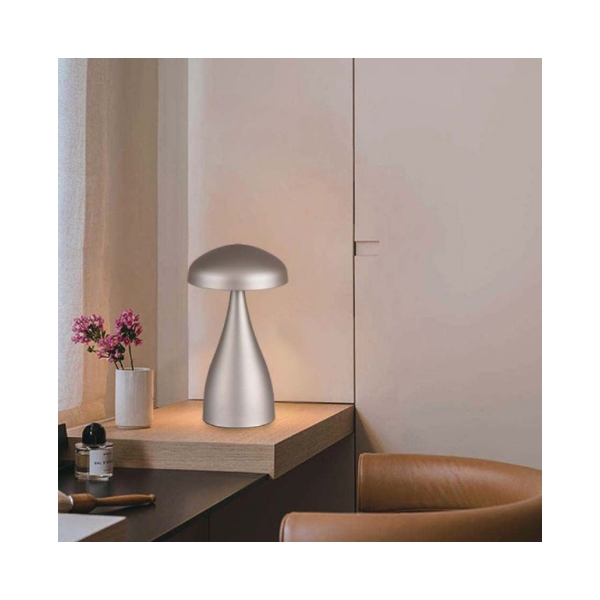 LED prigušiva punjiva dodirna stona lampa LED/1W/5V 3000-6000K 1800 mAh srebrna