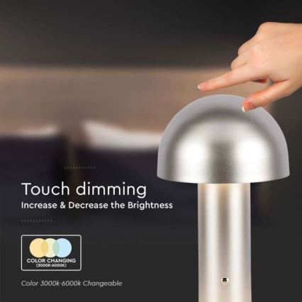 LED prigušiva punjiva dodirna stona lampa LED/1W/5V 3000-6000K 1800 mAh zlatna