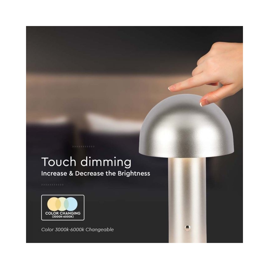 LED prigušiva punjiva dodirna stona lampa LED/1W/5V 3000-6000K 1800 mAh zlatna