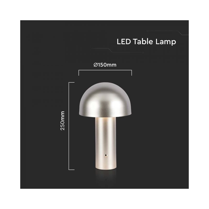 LED prigušiva punjiva dodirna stona lampa LED/1W/5V 3000-6000K 1800 mAh zlatna