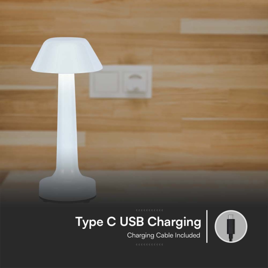 LED prigušiva punjiva dodirna stona lampa LED/1W/5V 3000-6000K 1800 mAh bela