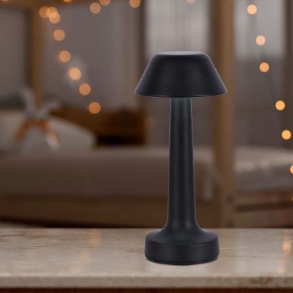 Punjiva LED stolna lampa sa dodirnim prigušivačem LED/1W/5V 3000-6000K 1800 mAh crna