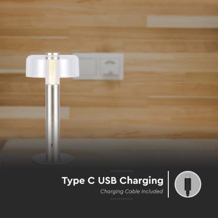 LED prigušiva punjiva dodirna stona lampa LED/1W/5V 3000K 1800 mAh zlatna