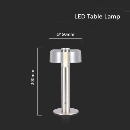 LED prigušiva punjiva dodirna stona lampa LED/1W/5V 3000K 1800 mAh zlatna
