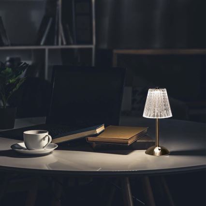 LED stona lampa sa prigušiva — punjiva dodirna lampa LED/2,4W/5V 3000-6000K 1800 mAh, sjajni hrom