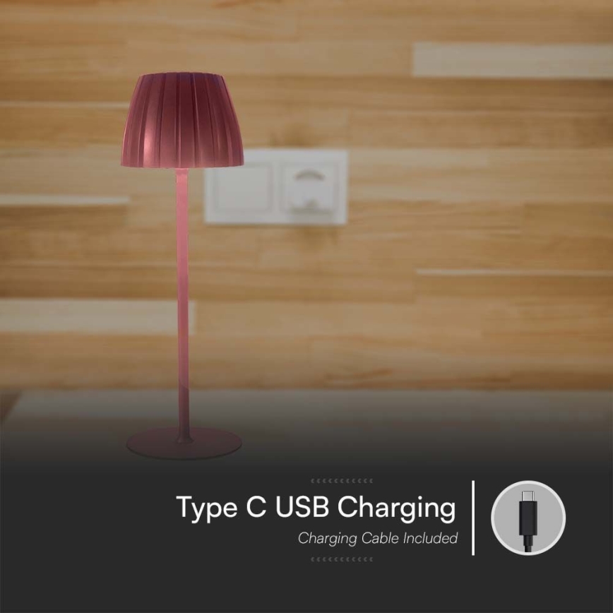 LED prigušiva punjiva dodirna stona lampa LED/2,7W/5V 3000/4000/6000K 1800 mAh braon