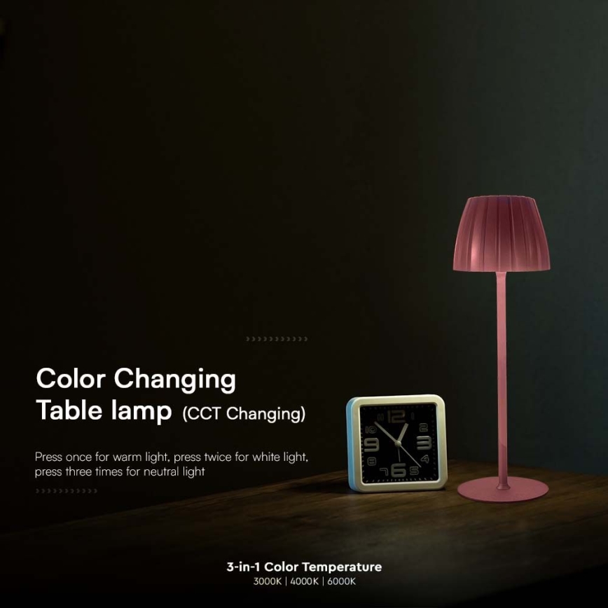 LED prigušiva punjiva dodirna stona lampa LED/2,7W/5V 3000/4000/6000K 1800 mAh braon