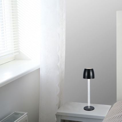 LED prigušiva punjiva dodirna stona lampa LED/3W/5V 3000K 1800 mAh crna