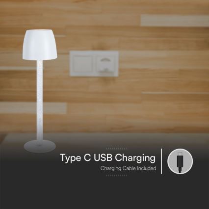 LED prigušiva punjiva dodirna stona lampa LED/3W/5V 3000K 1800 mAh crna