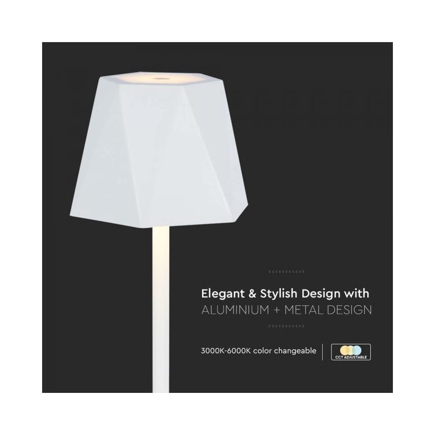 LED prigušiva punjiva dodirna stona lampa LED/4W/5V 3000-6000K 1800 mAh bela