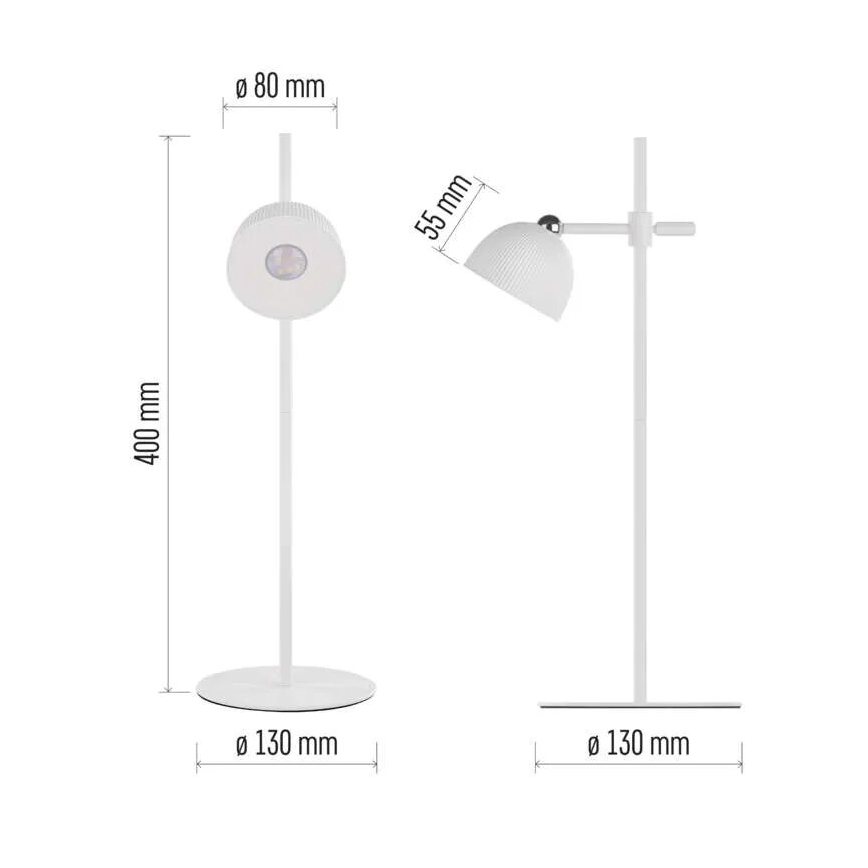 LED prigušiva punjiva stona lampa magnetna 4 u 1 LED/4,2W/3,7V 4000K 1200mAh bela