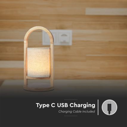 LED prigušiva punjiva stona lampa na dodir LED/1,5W/5V 3000K 1800 mAh bež