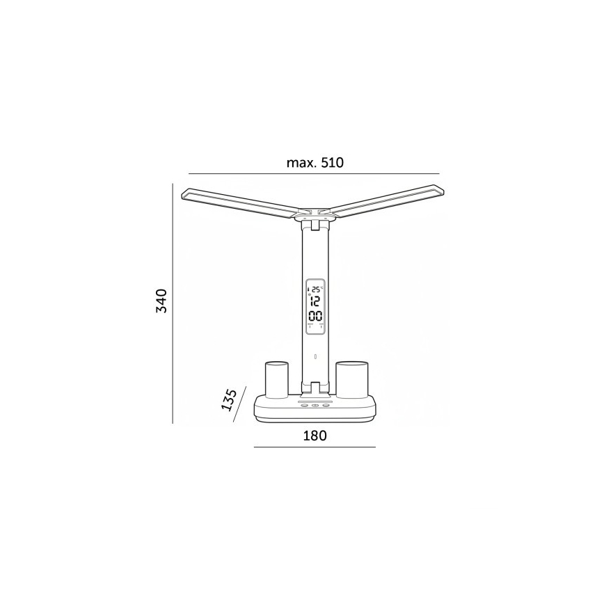 LED prigušiva punjiva stona lampa NOBLITE P LED/5W/5V 3000/4000/6000K 2200 mAh crna