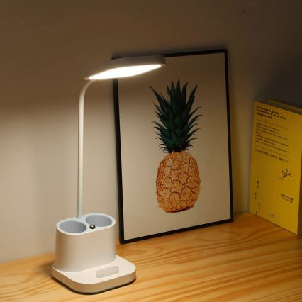 LED prigušiva punjiva stona lampa sa držačem i powerbankom LED/5W/5V 2400mAh