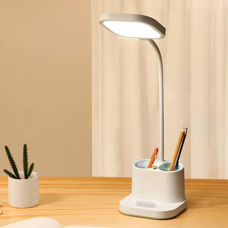 LED prigušiva punjiva stona lampa sa držačem i powerbankom LED/5W/5V 2400mAh