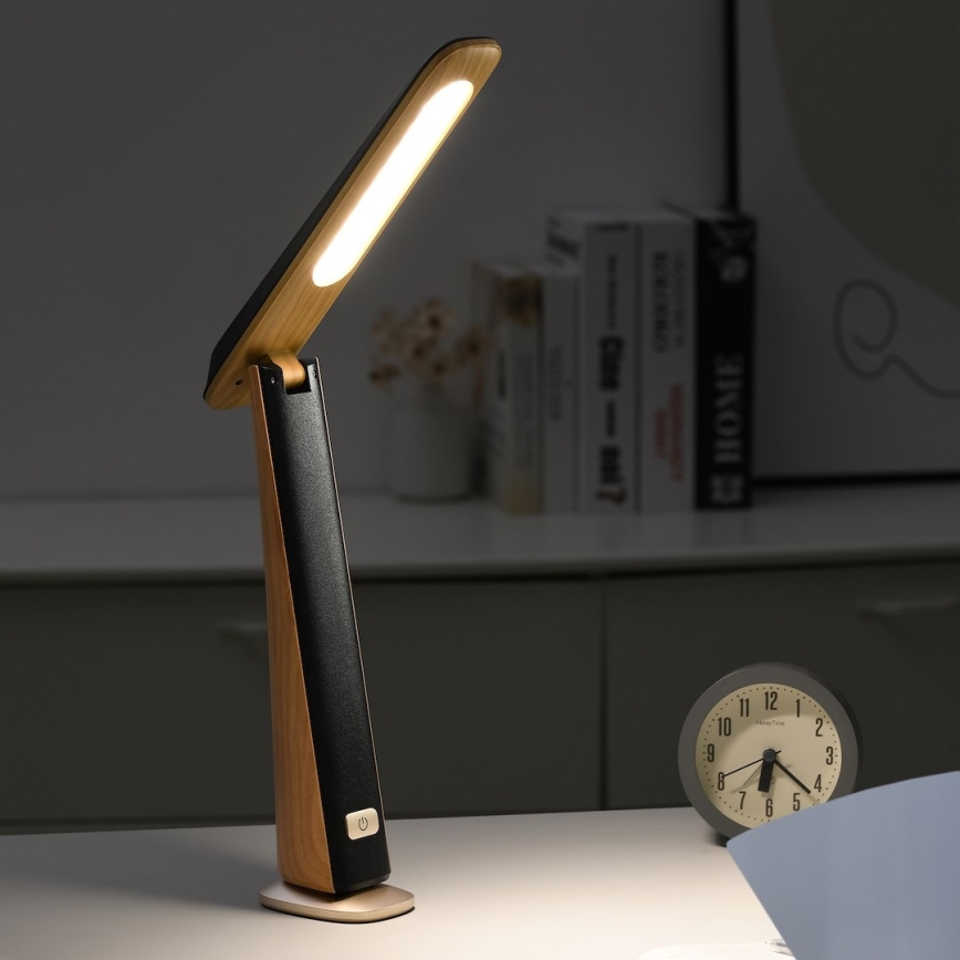 LED prigušiva punjiva stona lampa TOP LED/4W/5V 1800 mAh 3000/4000/5000K braon/crna