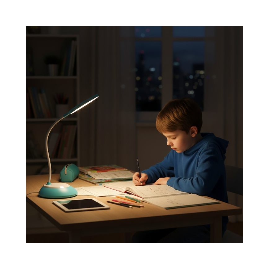 LED prigušiva punjiva stona lampa VISUA LED/5W/5V 3000-5000K 1200 mAh plava