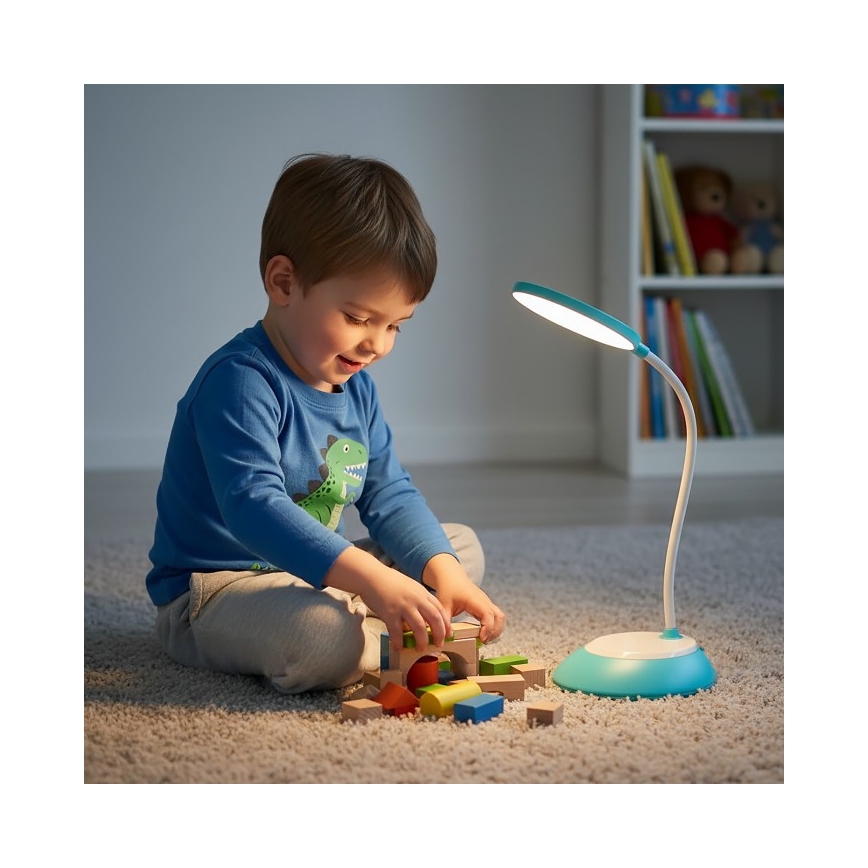 LED prigušiva punjiva stona lampa VISUA LED/5W/5V 3000-5000K 1200 mAh plava