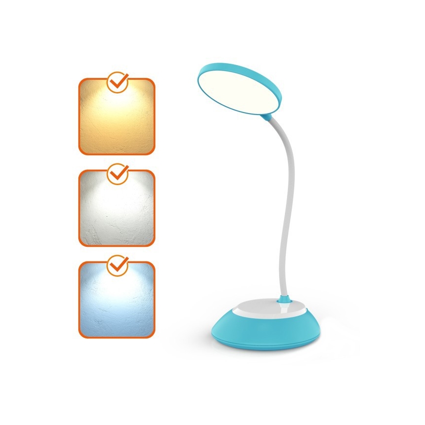 LED prigušiva punjiva stona lampa VISUA LED/5W/5V 3000-5000K 1200 mAh plava