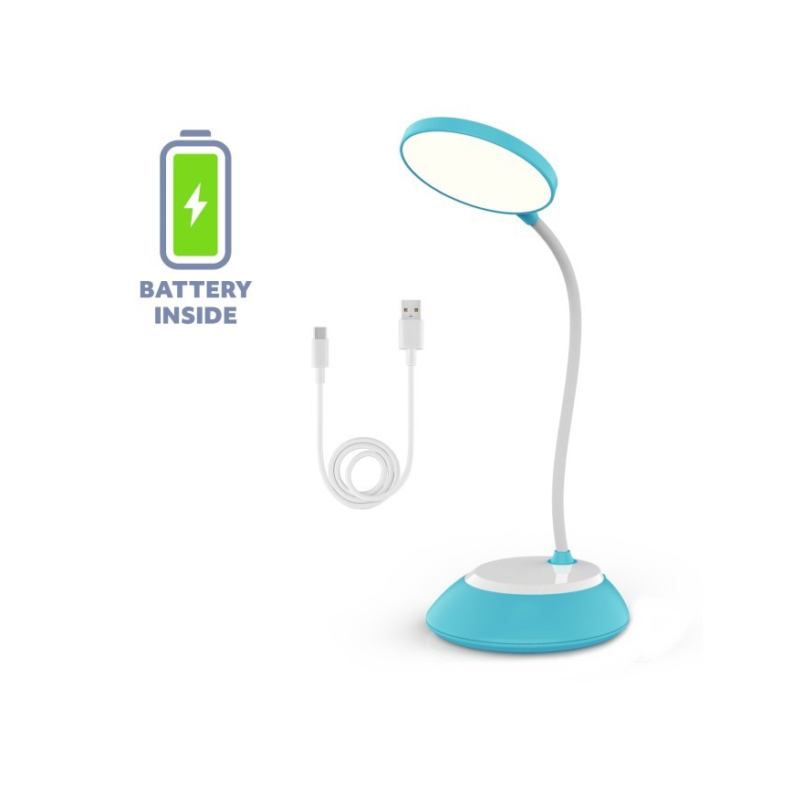 LED prigušiva punjiva stona lampa VISUA LED/5W/5V 3000-5000K 1200 mAh plava