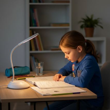 LED prigušiva punjiva stona lampa VISUA LED/5W/5V 3000-5000K 1200 mAh bela