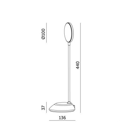 LED prigušiva punjiva stona lampa VISUA LED/5W/5V 3000-5000K 1200 mAh ružičasta