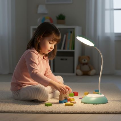 LED prigušiva punjiva stona lampa VISUA LED/5W/5V 3000-5000K 1200 mAh tirkizna