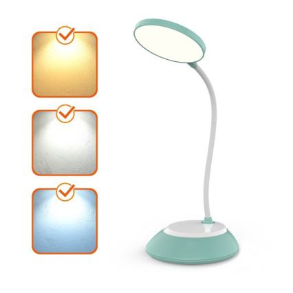 LED prigušiva punjiva stona lampa VISUA LED/5W/5V 3000-5000K 1200 mAh tirkizna