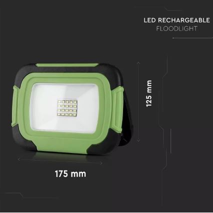 LED prigušiva punjivi reflektor sa SAMSUNG čipom + funkcijom SOS LED/20W/3,7V/USB IP44 4000K 7200 mAh zelena