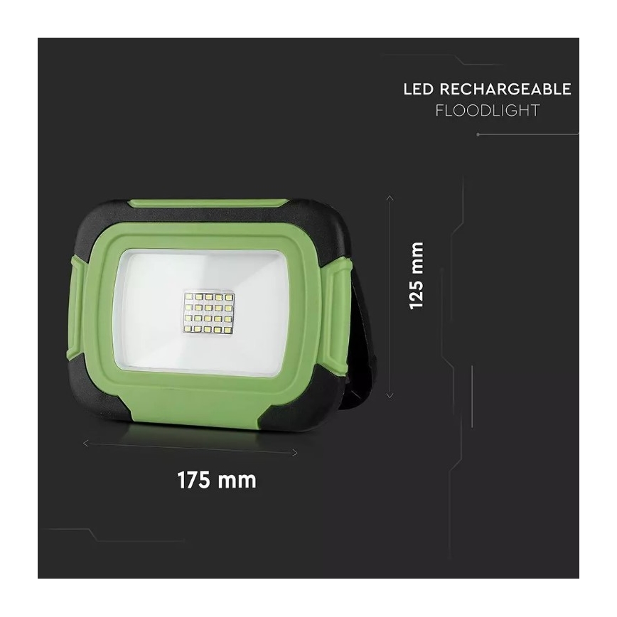 LED prigušiva punjivi reflektor sa SAMSUNG čipom + funkcijom SOS LED/20W/3,7V/USB IP44 4000K 7200 mAh zelena
