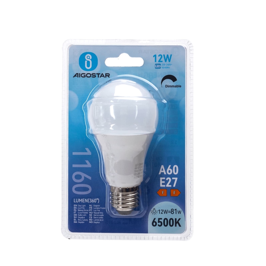 LED prigušiva sijalica A60 E27/12W/230V 6500K - Aigostar