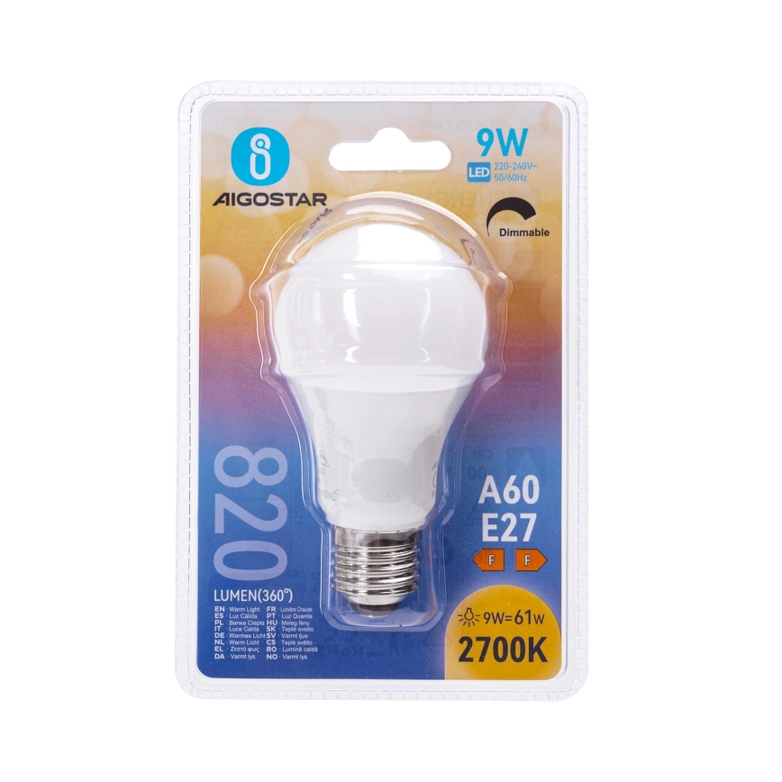 LED prigušiva sijalica A60 E27/9W/230V 2700K - Aigostar