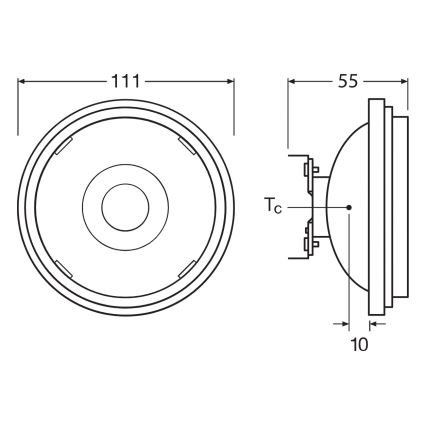 LED prigušiva sijalica AR111 G53/7,2W/12V 1800-2700K 24° CRI 90 - Ledvance