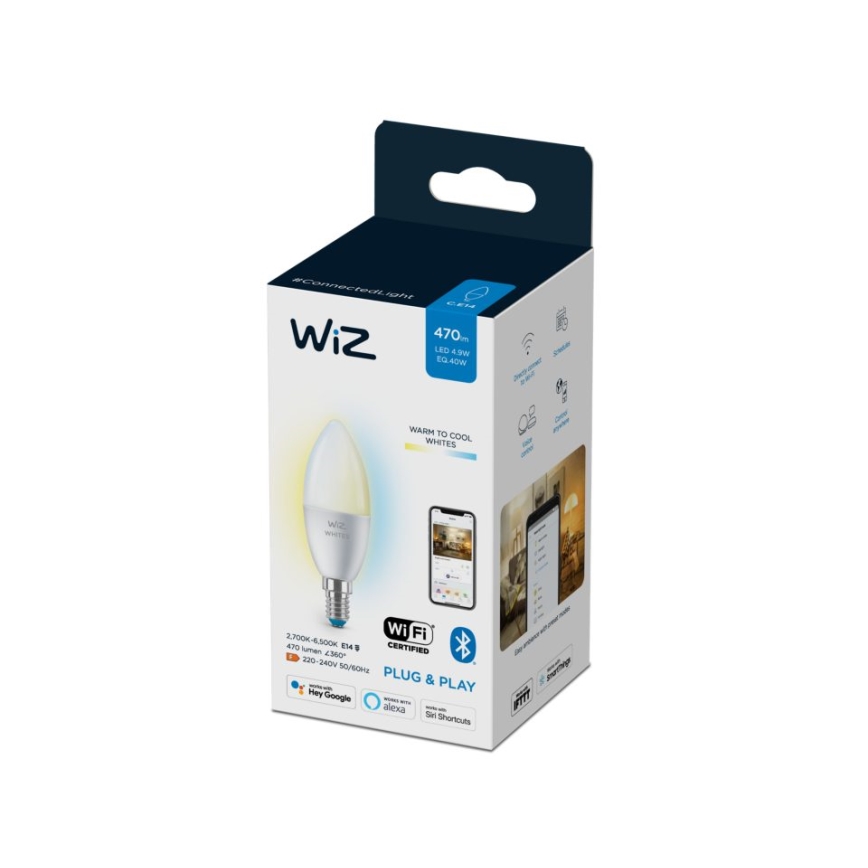 LED prigušiva sijalica C37 E14/4,9W/230V 2700-6500K CRI 90 Wi-Fi - WiZ