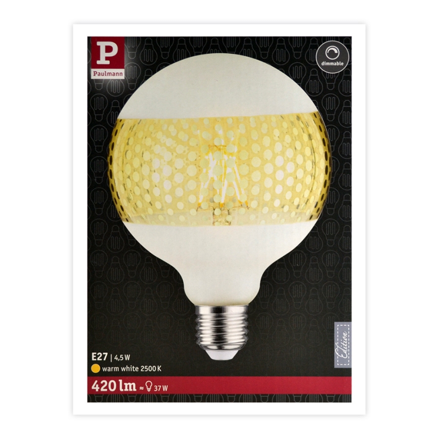 LED prigušiva sijalica CLASSIC G125 E27/4,5W/230V 2500K - Paulmann 28770